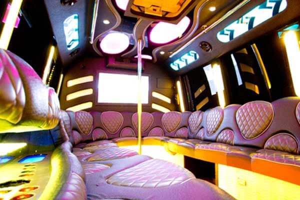 28 Passenger White Party Bus Rental Las Vegas